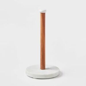 Wood and Marble Paper Towel Holder